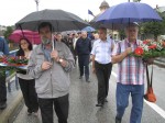 Novi Grad: Polaganje vijenaca na mostu spasa preko Une, 6.8.2014. foto: Veritas