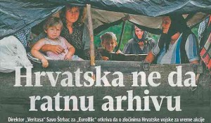Blic, Hrvatska štiti RATNE ZLOČINCE: Bombardovali izbeglice na teritoriji BiH uz blagoslov Zagreba, 2.8.2017.