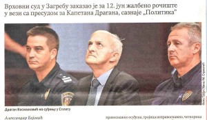 Политика, 31.05.2018, У хрватским затворима 27 Срба окривљених за ратне злочине