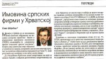 Политика, 04.06.2018, Саво Штрбац: Имовина српских фирми у Хрватској