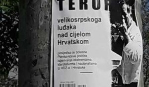 Ceranje Donje: Plakati napada na Milorada Pupovca Foto: SDSS, Portal Novosti