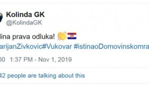 Ćirilicau Vukovaru: Kolinda Grabar Kitarović o poštovanju prava, zakona i Ustava Foto: Twitter, scereenshot