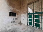Split: Na pročelju osnovne škole u Splitu osvanuli ustaški grafiti, 2.2.2020. Foto: Dalmatinski portal