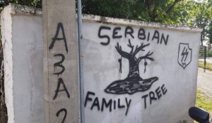 Zagreb, Čavoglavska: Srpsko porodično stablo, grafit, 14.6.2020. Foto:RTRS, Mirjana Šagar Muškinja