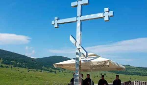 Pomen kraj spomen-krsta na Petrovačkoj cesti, 7.8.2020 Foto: DIC Veritas
