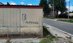 Grafit u Gospiću, prekrečen u međuvremenu, 3.9.2021. Foto: Portal Novosti