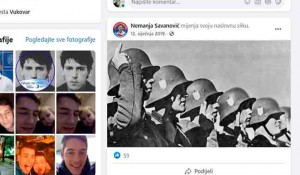 S Facebook profila Nemanje Savanovića u utorak je nestala fotografija ustaških legionara (foto Facebook/Nemanja Savanović) Foto: Portal Novosti, screenshot