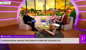 Savo Štrbac: Iz moralnih razloga, Hrvatima treba zabraniti korišćenje imena i dela Nikole Tesle, 8.2.2022. Foto: Kurir TV, screenshot