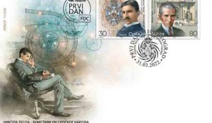 Nikola Tesla, koverat Prvi dan, 2022. Foto: Pošta Srbije, Tanjug, RTRS