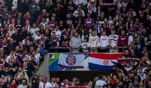 Ženeva: Hrvatski navijači podmlatka Hajduka, april 2023. Foto: Tribune de Genève, crop