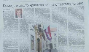 Savo Štrbac: Kome je i zašto hrvatska Vlada otpisala dugove. Politika, 11.1. 2024. Foto: Politika, snimak