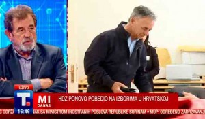 Mi danas: HDZ ponovo pobedio na izborima - Savo Štrbac i Robert Čoban, 18.4.2024. Foto: Tanjug TV, screenshot