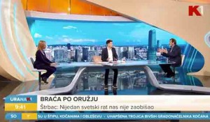 Uranak: Vojni savez protiv Srbije? Milica Đurđević Stamenkovski i Savo Štrbac, 21.3.2025. Foto: K1 Televizija, screenshot