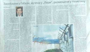 Politika, Savo Štrbac: Zarobljeni u Gabeli, mučeni u Lori, razmenjeni u Nemetinu, 28. 5. 2025. Foto: scan, snimak