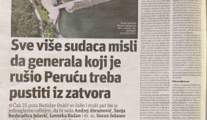 Sve više sudija misli da generala Đukića treba pustiti na slobodu - piše Slobodna Dalmacija, 26. 5. 2025. Foto: Slobodna Dalmacija, scan