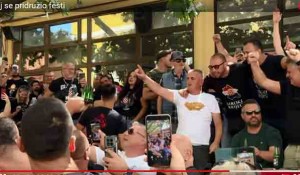 Miro Bulj u Sinju pred Tompsonov koncet, „Zapalit' ću Krajinu do Knina...“, 4.8.2025. Foto: SlobodnaDalmacija, screenshot