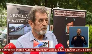 Parastos, sveće i venci za ubijene Srbe u hrvatskoj agresiji na RSK 1995. u Novom Gradu, 6.8.2025. Foto: screenshot