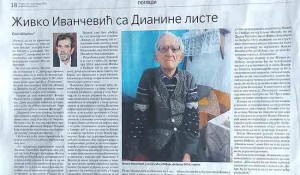 Savo Štrbac: Živko Ivančević sa Dijanine list Foto: Politika, 30.9.2025. screenshot