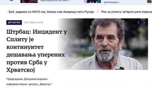 Štrbac: Incident u Splitu je kontinuitet dešavanja uperenih protiv Srba u Hrvatskoj, 10. 11. 2025. Foto: Politika, screenshot