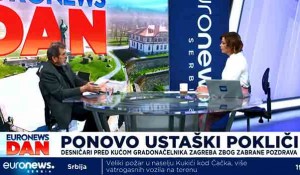 Štrbac: Ne postoji politička volja da se poštuje zabrana upotrebe spornog pozdrava, 19.1.2026. Foto: screenshot Euronews