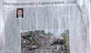 Savo Štrbac: Misteriozna smrt u Karinu u ’Oluji‘, 15.04.2026. Foto: Politika, scan