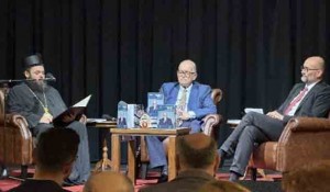 Promocija knjige razgovora sa prof. Darkom Tanaskovićem „Horizonti smisla“, Vukovar, 16. 4, 2026. Foto: Eparhija osječko-poljska i baranjska, eparhijaosecka.hr