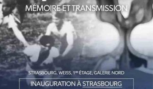 Plakat izložbe „Jasenovac, sećanje i opomena“, Strazbur, EU Parlament, 27-30. april 20236. Foto: Nebojša Kuznaović, Arhiv Vojvodine, FB, promo