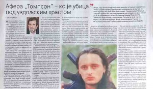 Savo Štrbac: Afera "Tompson" – ko je ubica pod uzdoljskim hrastom, 30. 6. 2026. Foto: Politika, scan