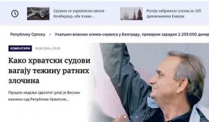 Savo Štrbac: Kako hrvatski sudovi vagaju ratne zločine, 16.6.2026. Foto: Politika, naslovna web, screenshot