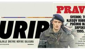 Svedok: Tompson ili njegov brat je počinio masakr nad srpskim civilima 1995, Savo Štrbac Foto: Kurir, naslovna srana, scan, 6.7.2026.