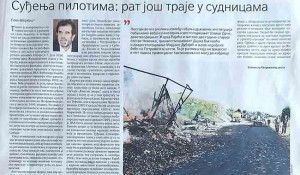 Savo Štrbac: Suđenje pilotima: rat još traje u sudnicama, 14.7. 2026. Foto: Politika, scan